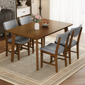 walnut Rustic 5‑Piece Walnut Dining Set - front view in modern dining room