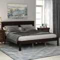 Espresso Platform Bed Frame with Headboard, Queen