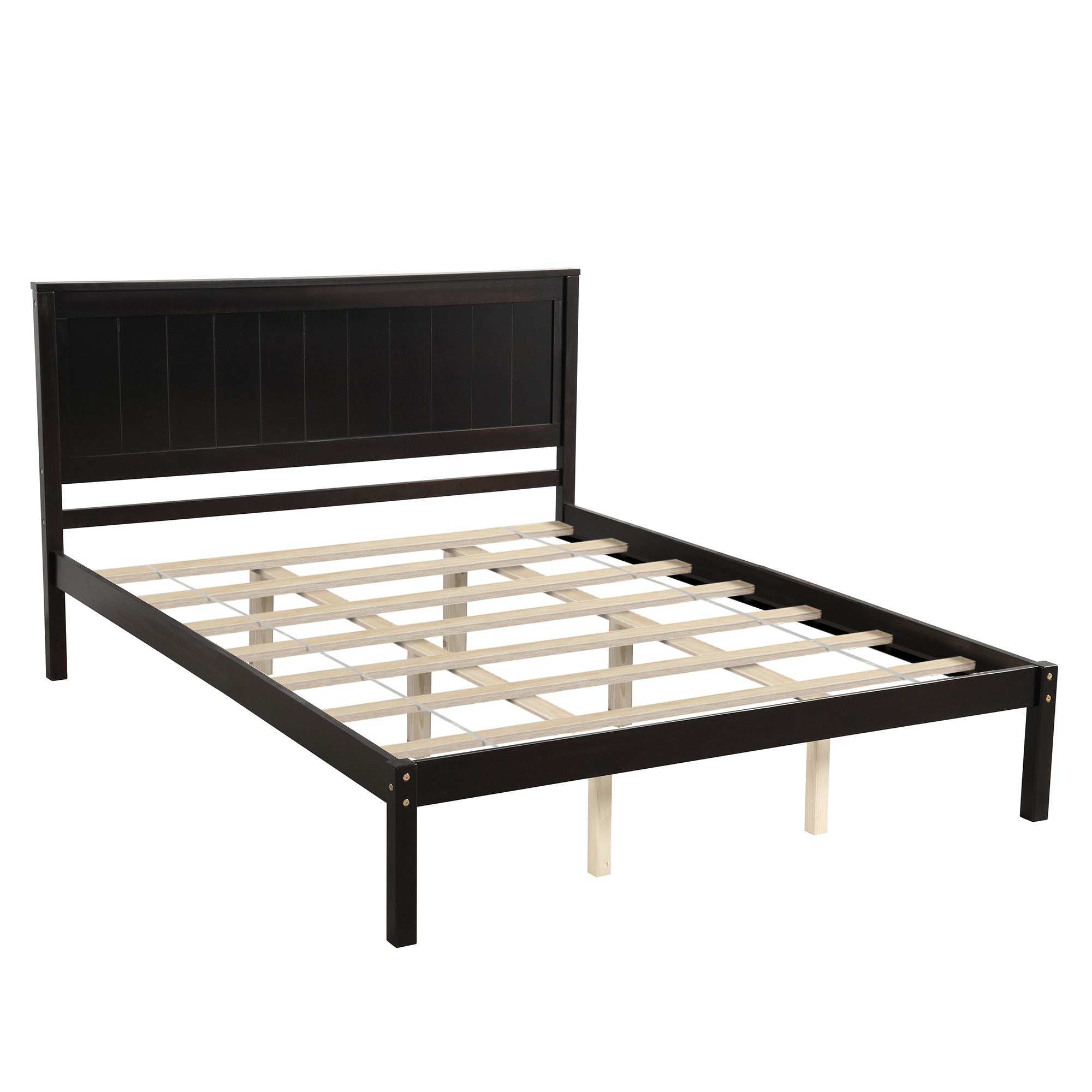 Espresso Platform Bed Frame with Headboard, Queen - View 5