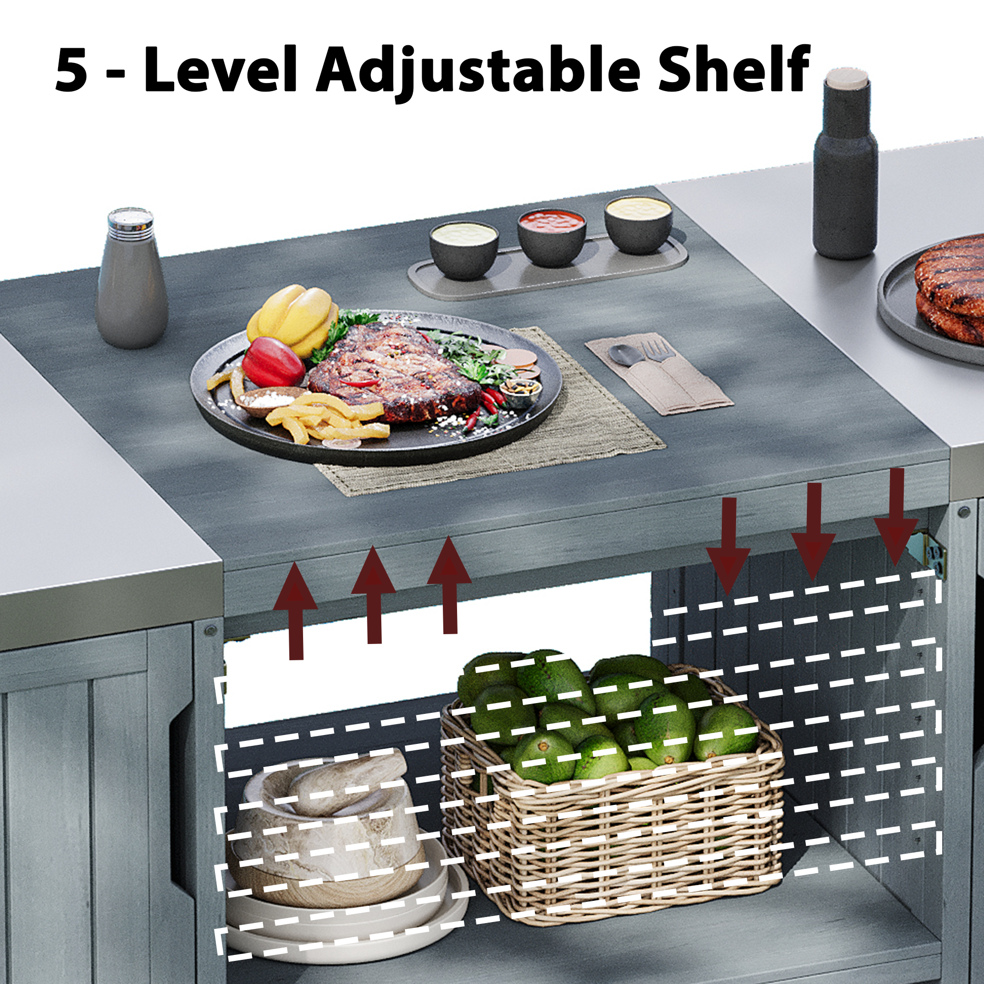 green Outdoor Kitchen Island for Big Green Egg Grills - product image 12