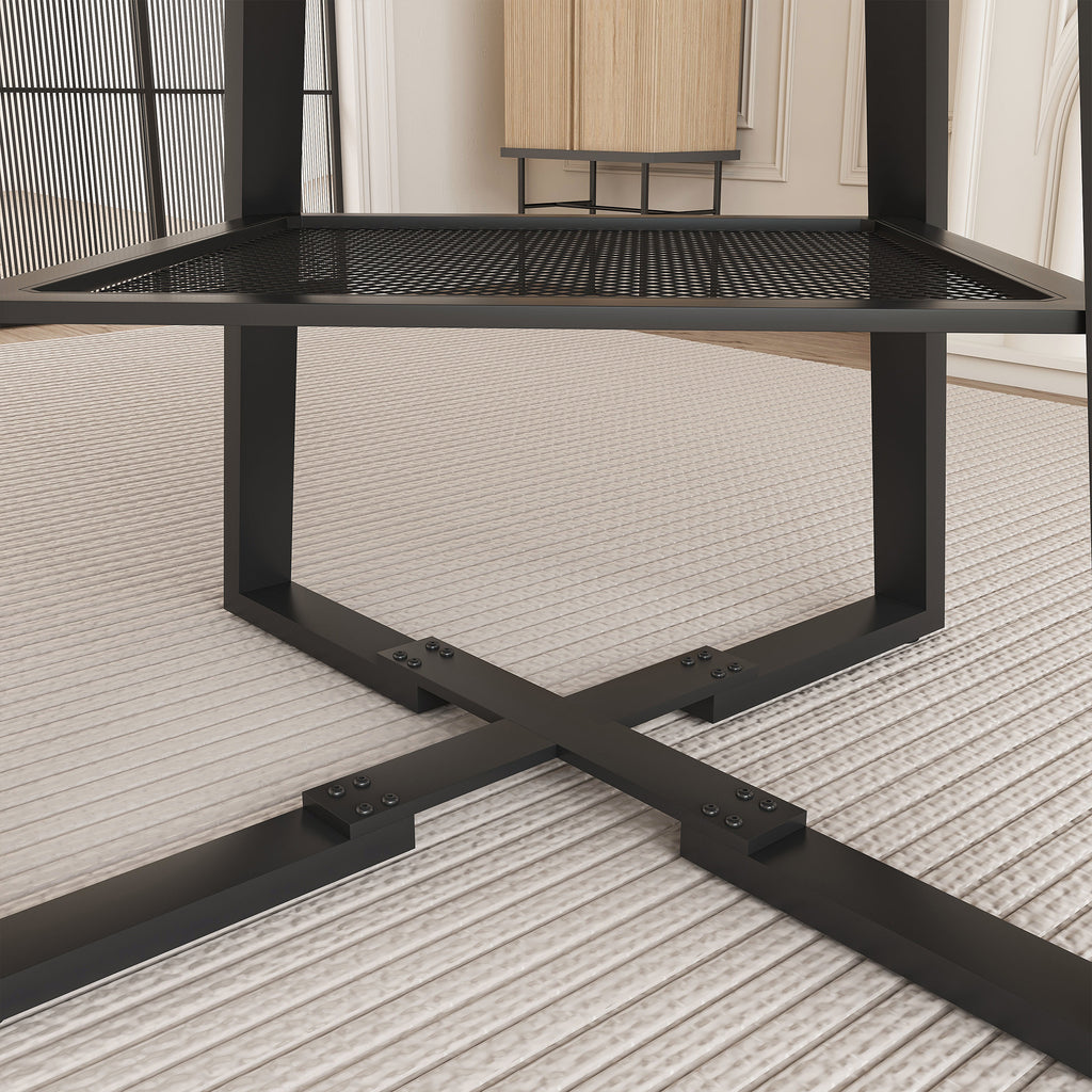 47 Inch Extendable Round Dining Table for 4-8 with Storage - styled room setting view