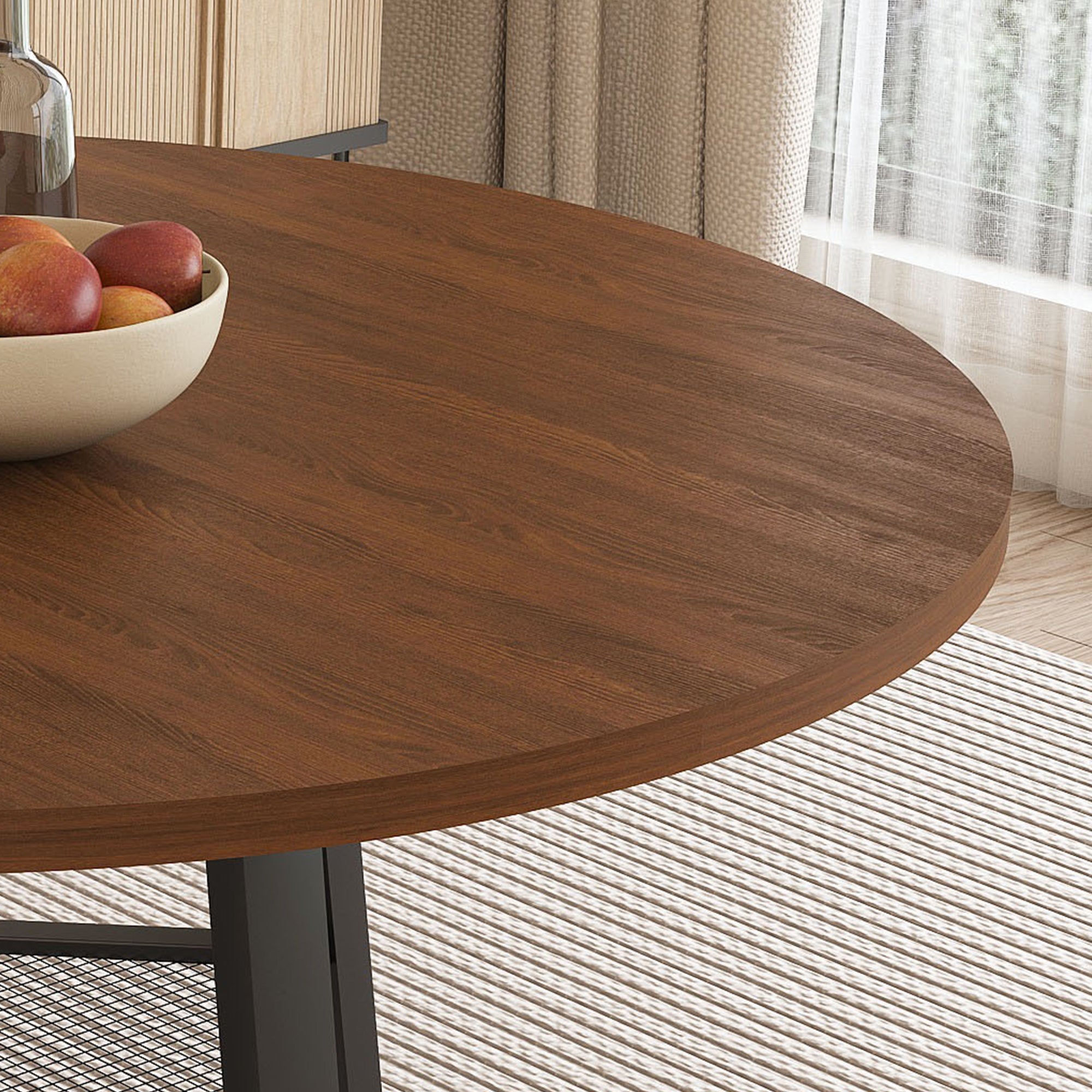 47 Inch Extendable Round Dining Table for 4-8 with Storage - dimensions and size perspective