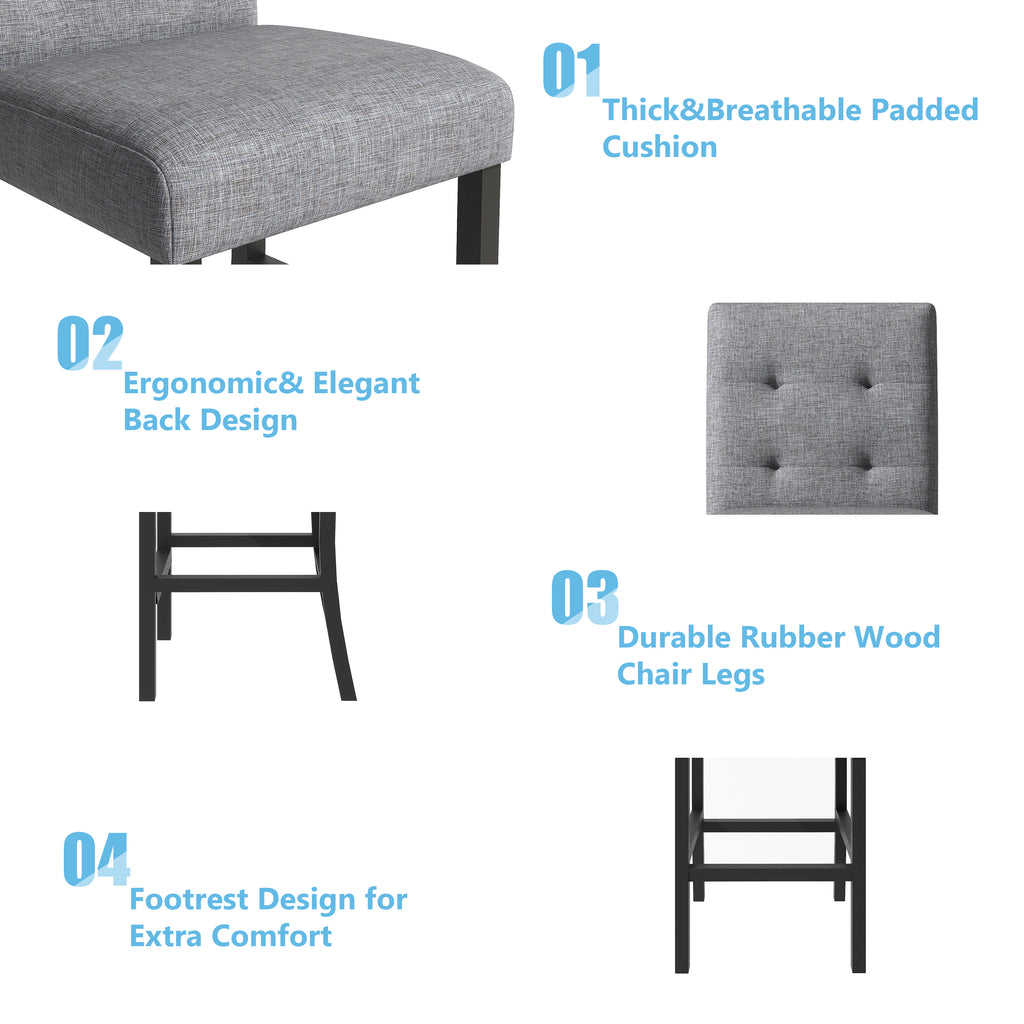 black 5‑Piece Counter‑Height Dining Set – Black - side profile in dining room setting