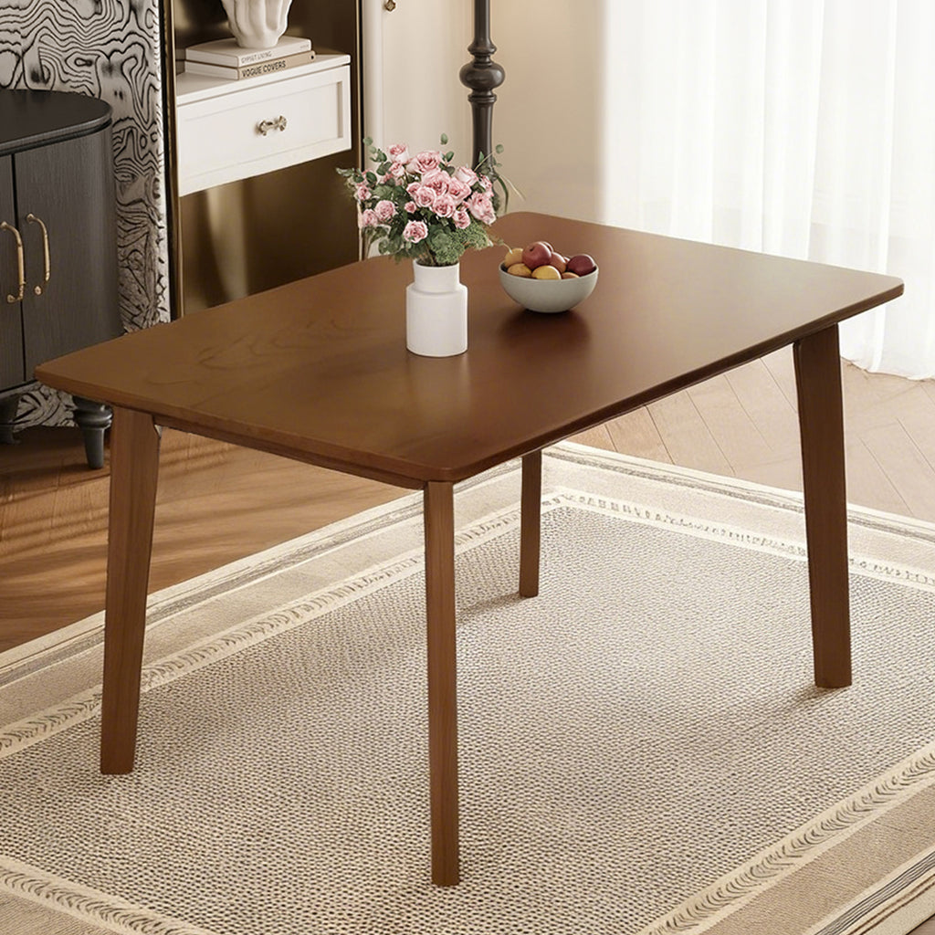 walnut Rustic 5‑Piece Walnut Dining Set - side profile in dining room setting