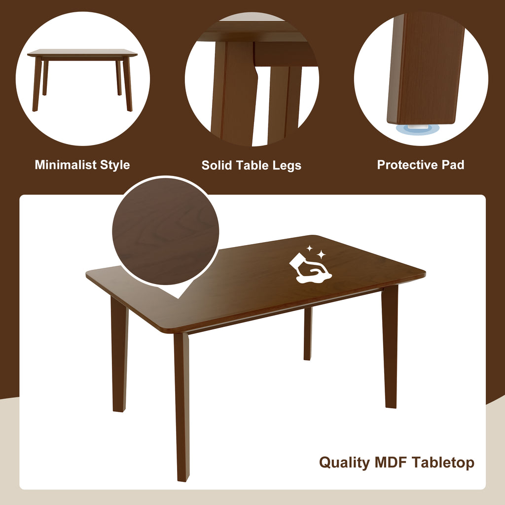 walnut Rustic 5‑Piece Walnut Dining Set - alternate angle in dining room