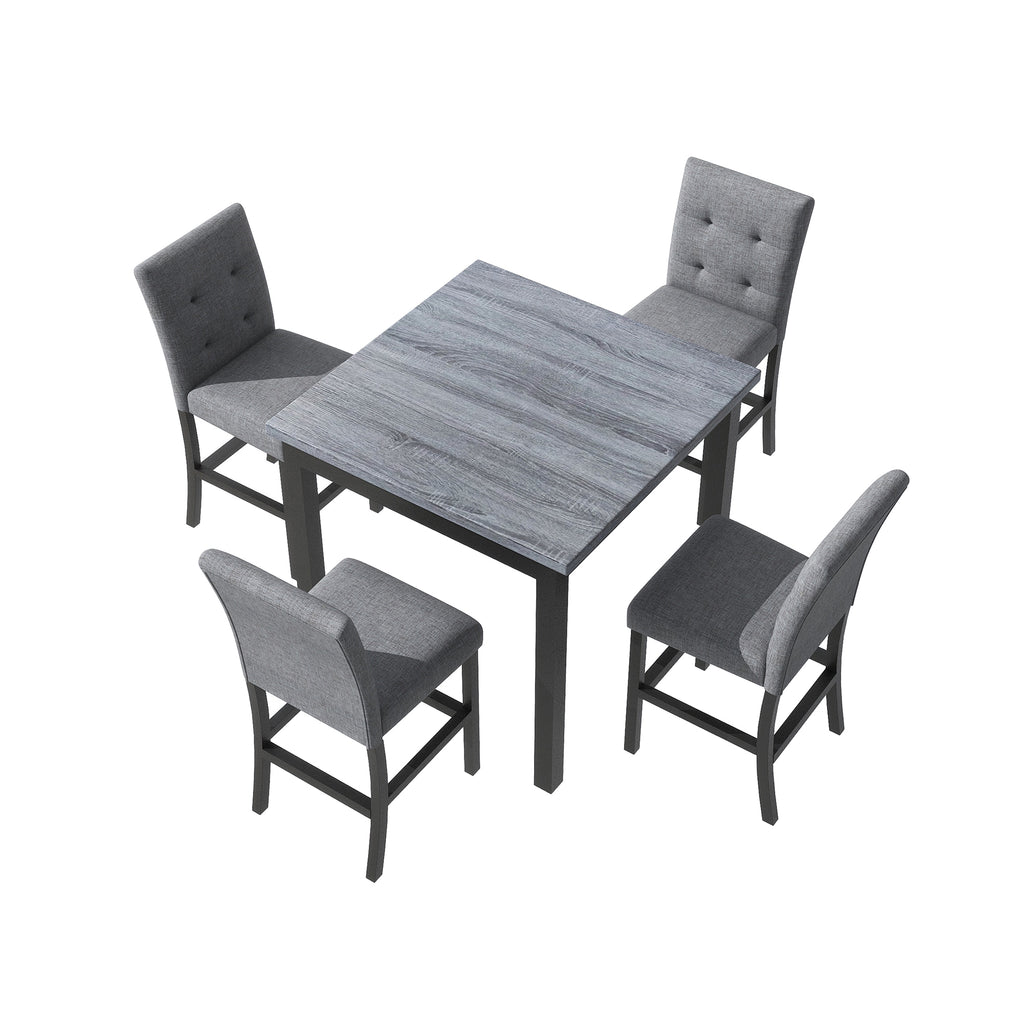 black 5‑Piece Counter‑Height Dining Set – Black - dimensions and size perspective