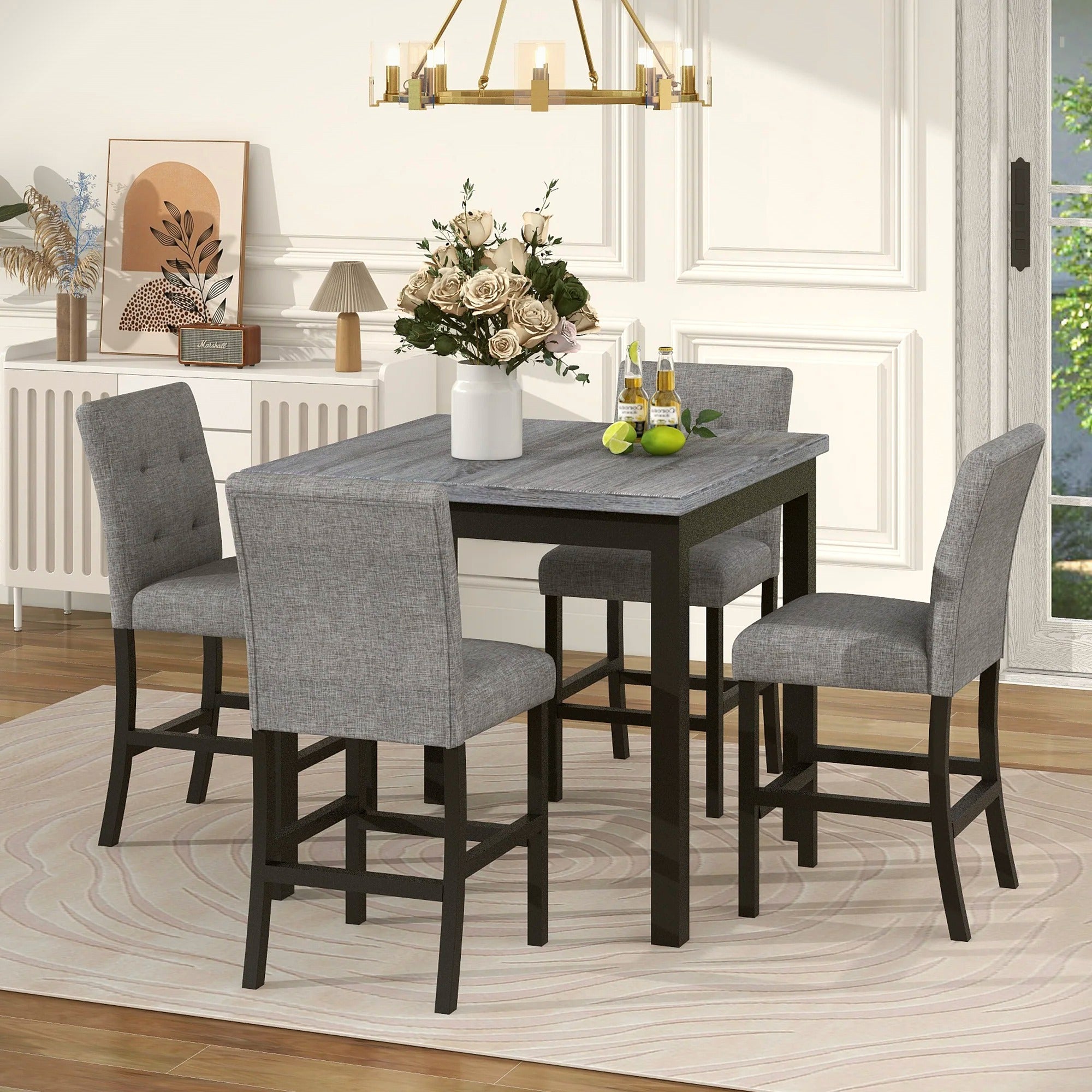 5-Piece Counter-Height Dining Set - Black