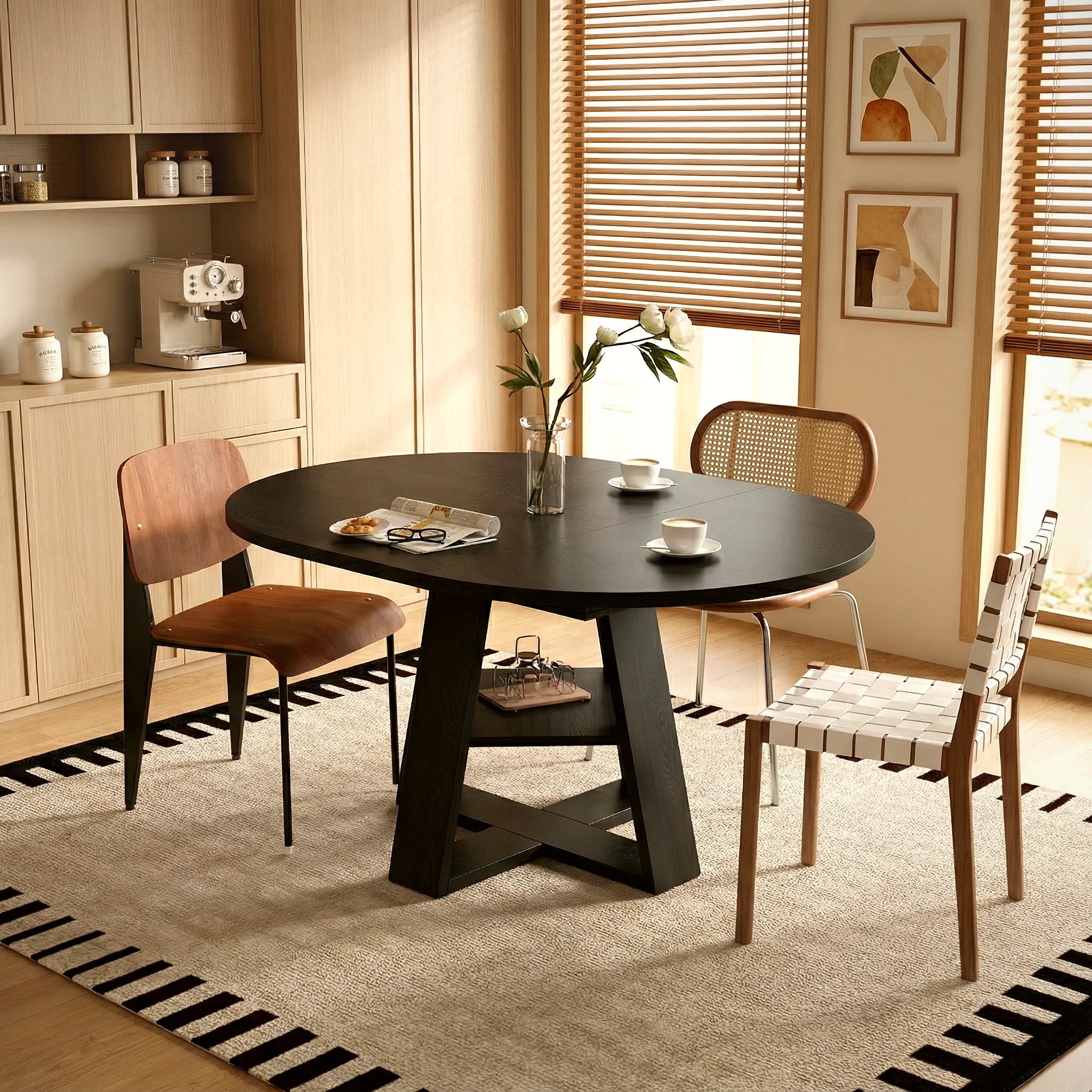 43-59″ Extendable Oval Dining Table