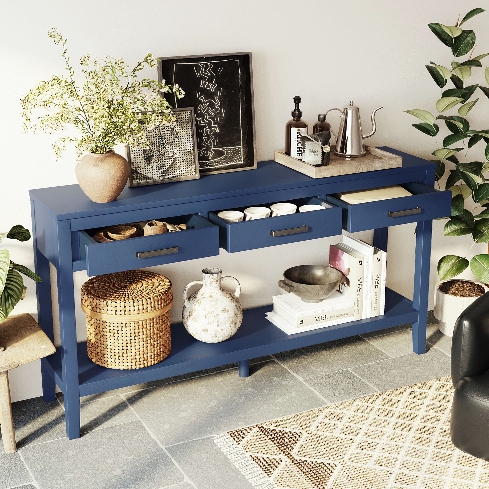 U‑Style Entryway Table with Drawers