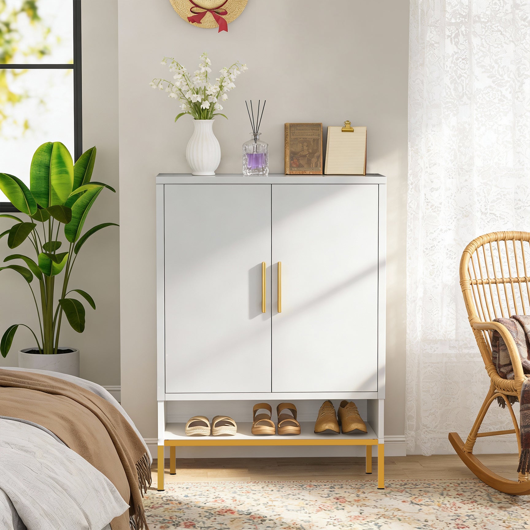 40‘’ Tall 2‑Door Shoe Cabinet