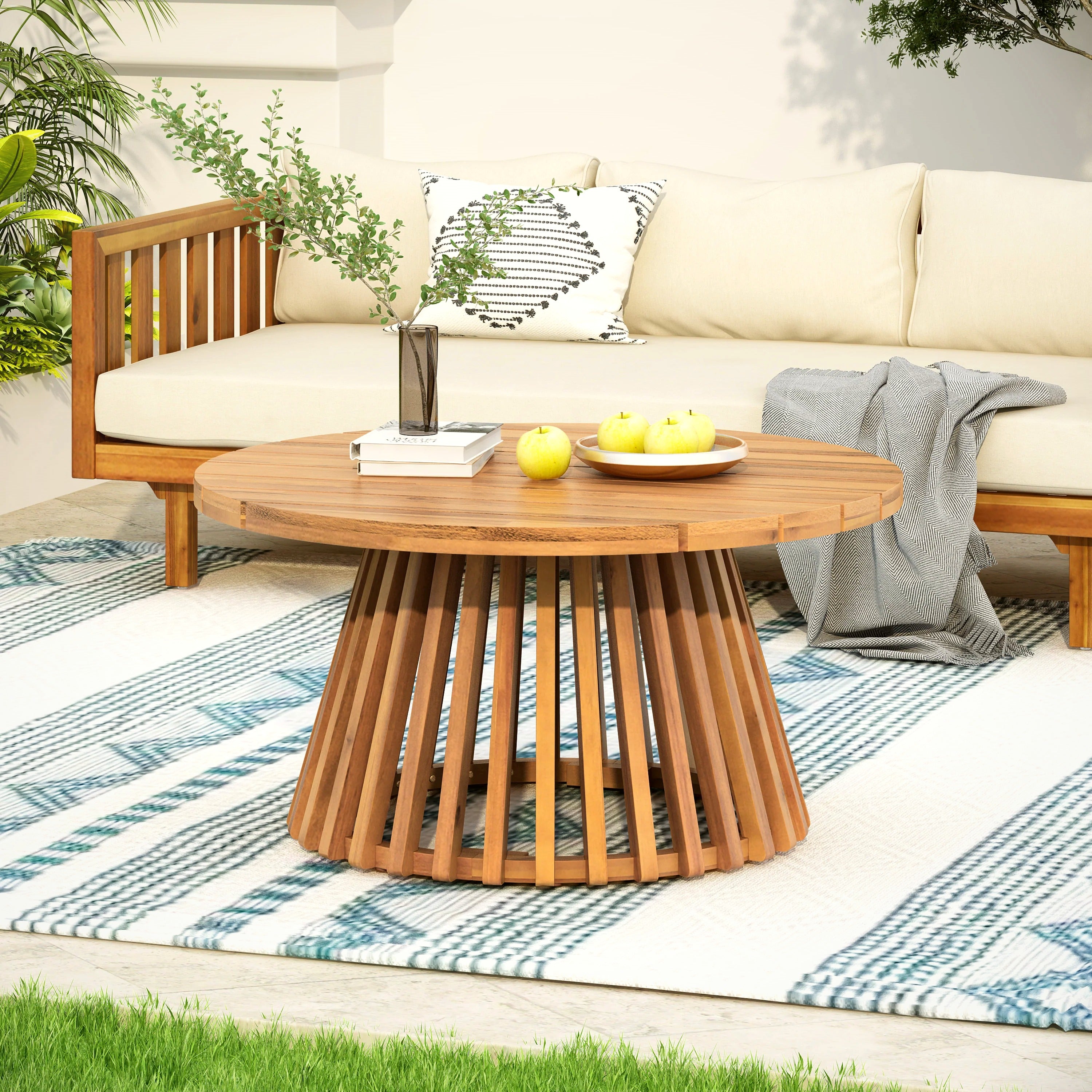 Acacia Wood Patio Coffee Table