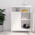 Bathroom Storage Cabinet with Shutter Doors, White