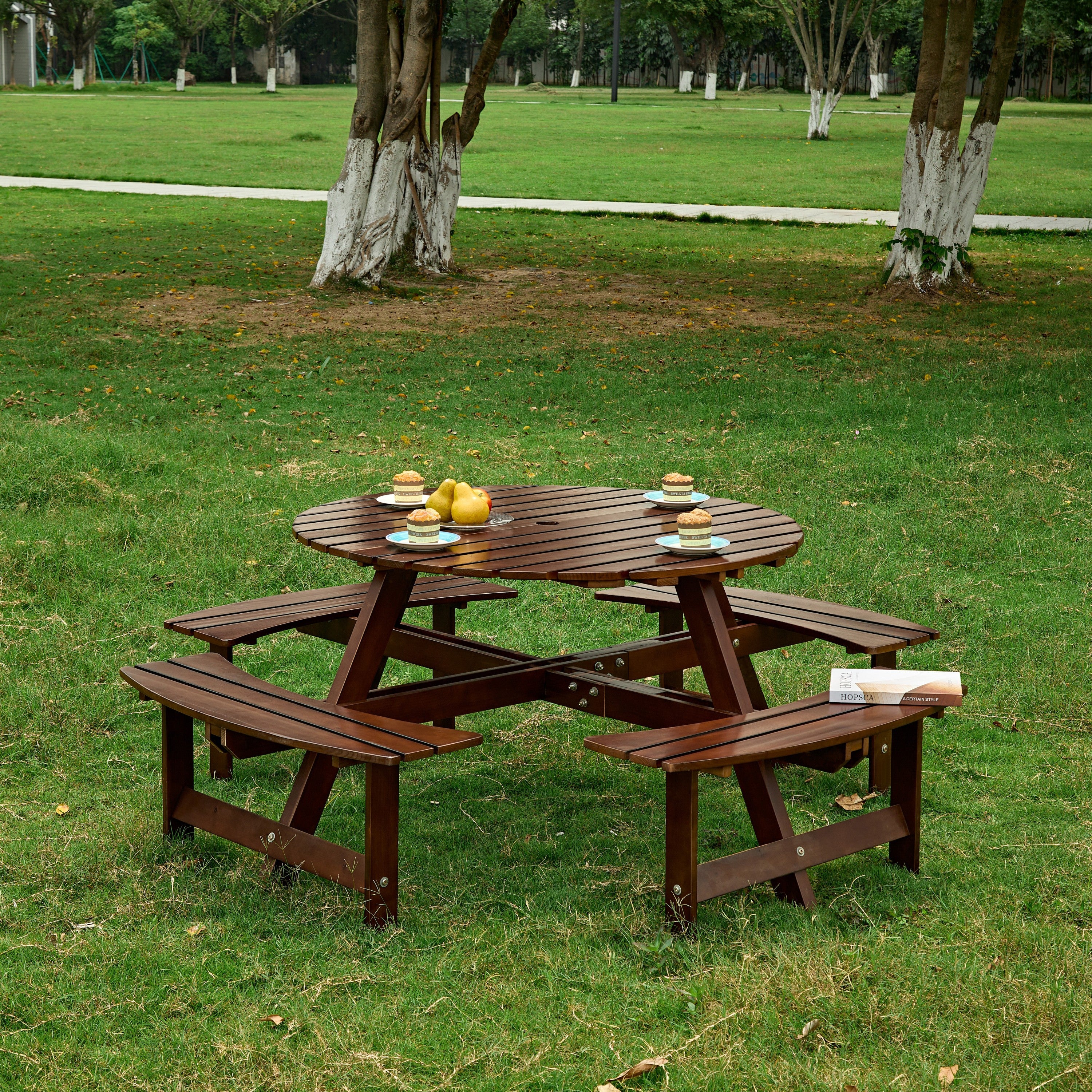 Outdoor 8 Person Picnic Table