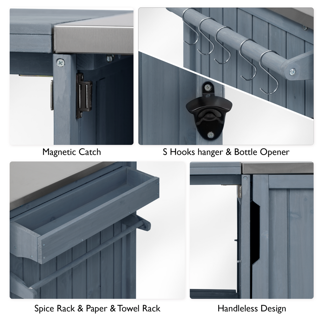 green Outdoor Kitchen Island for Big Green Egg Grills - styled room setting view