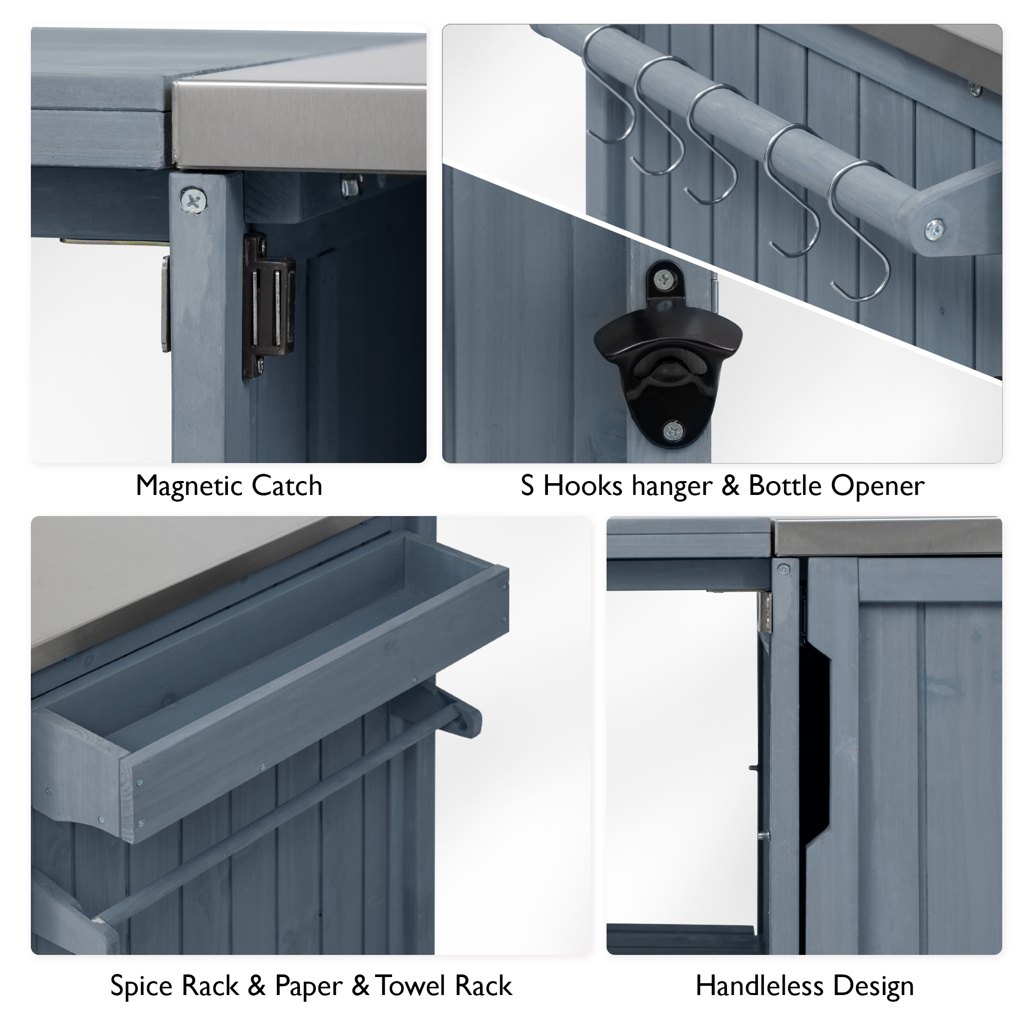green Outdoor Kitchen Island for Big Green Egg Grills - styled room setting view