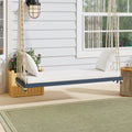 Patio Wooden Swing Chair - front view in modern outdoor space