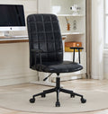 Antique‑Style Black PU Leather Office Chair