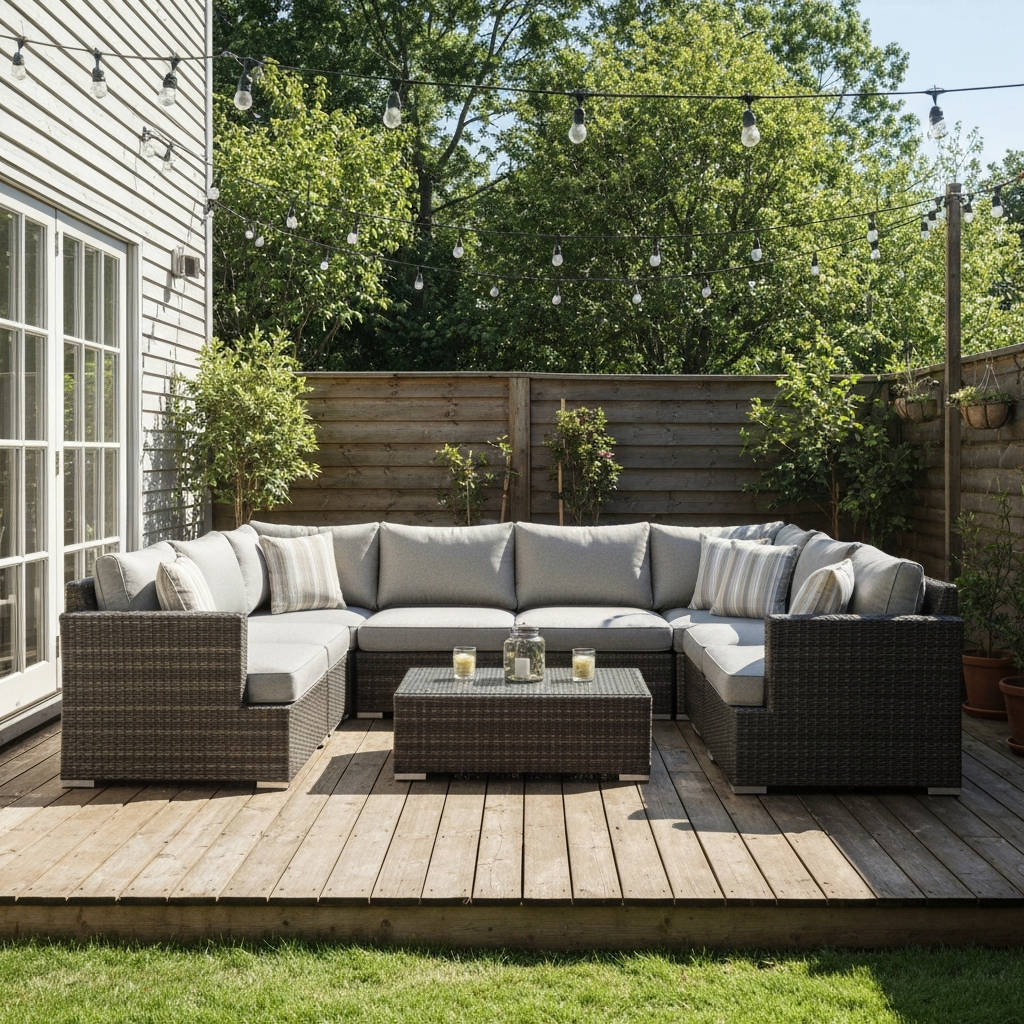 8-Piece Half Moon Patio Sectional Sofa Set — lifestyle scene 1