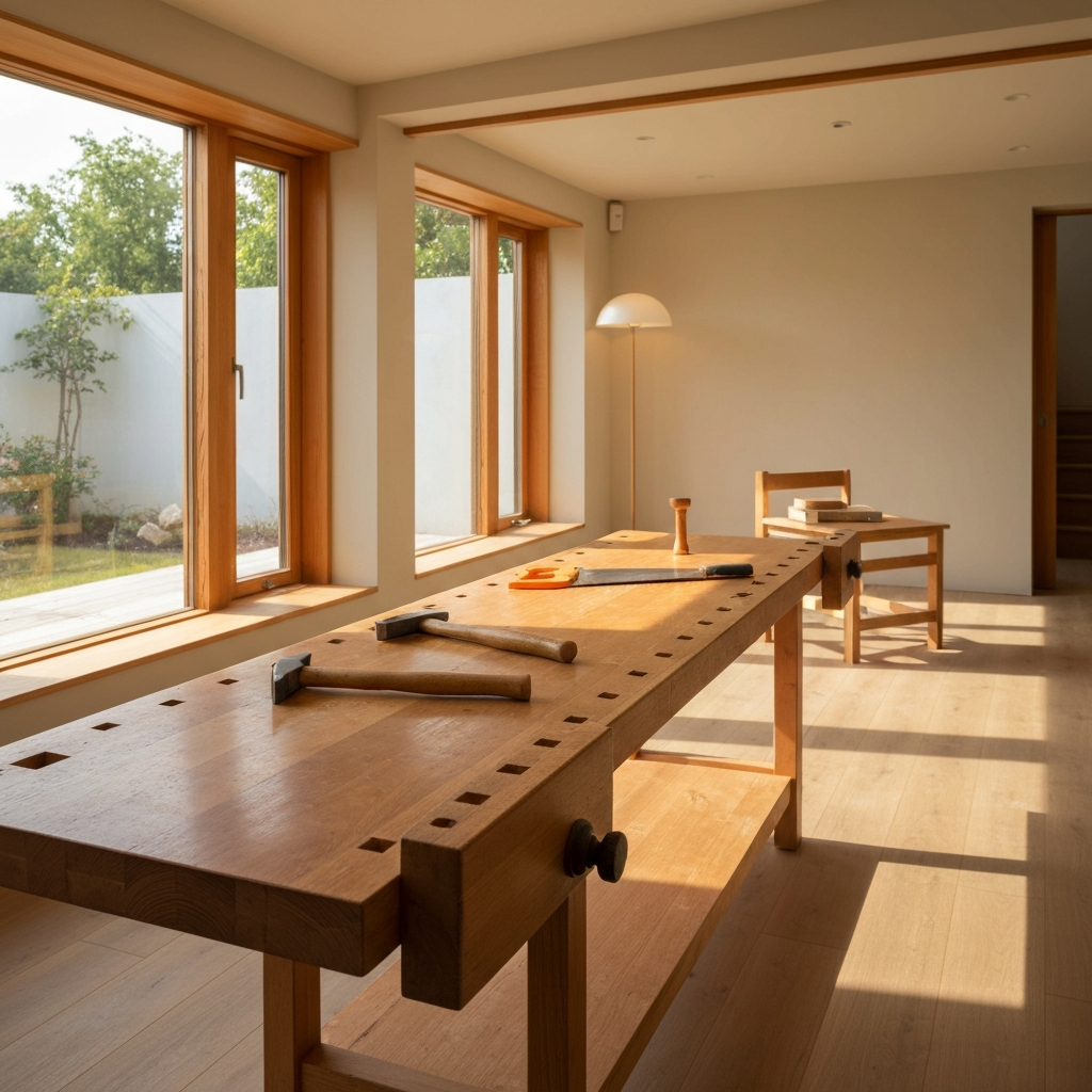Wood Work Bench 115cm — lifestyle scene 1