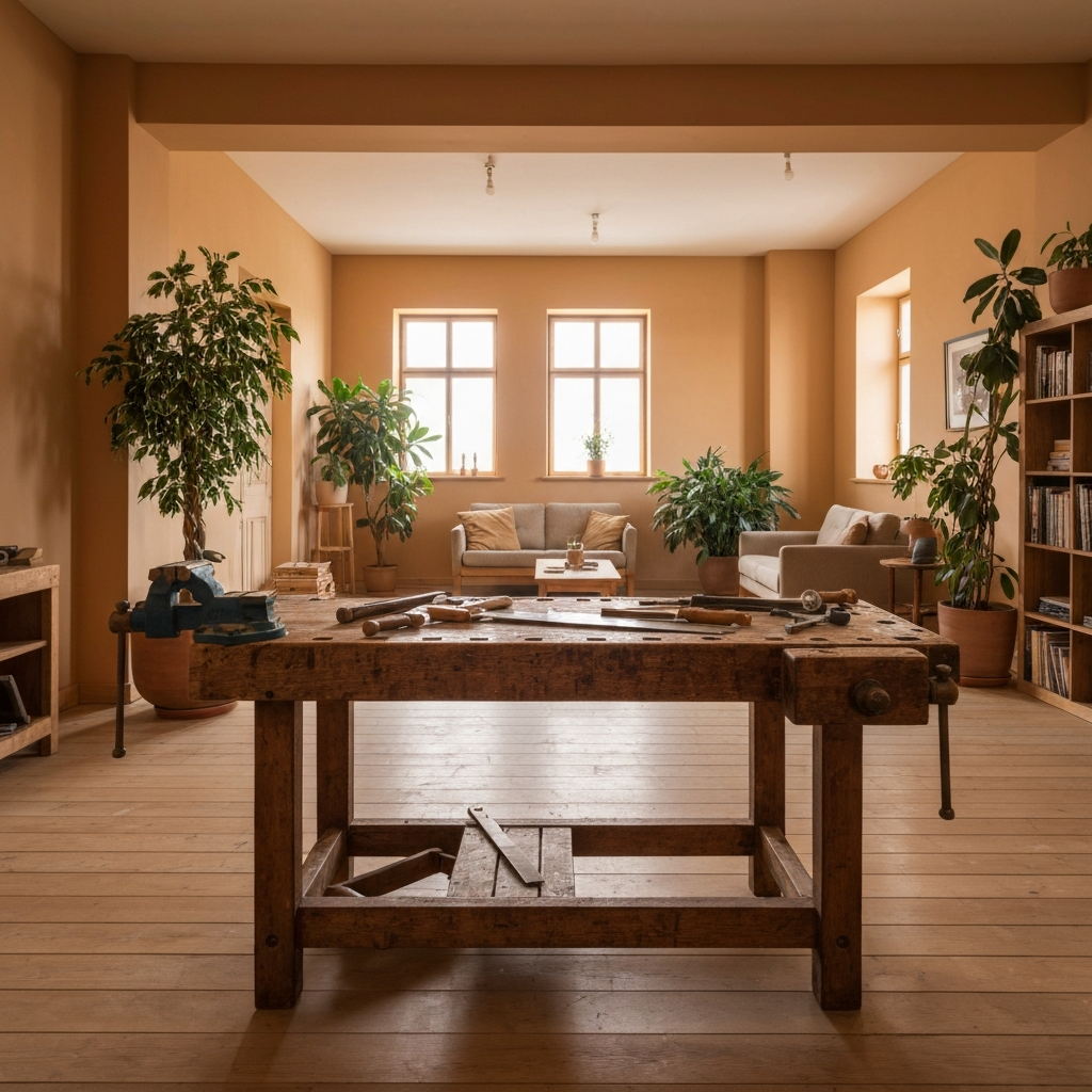 Wood Work Bench 115cm — lifestyle scene 1