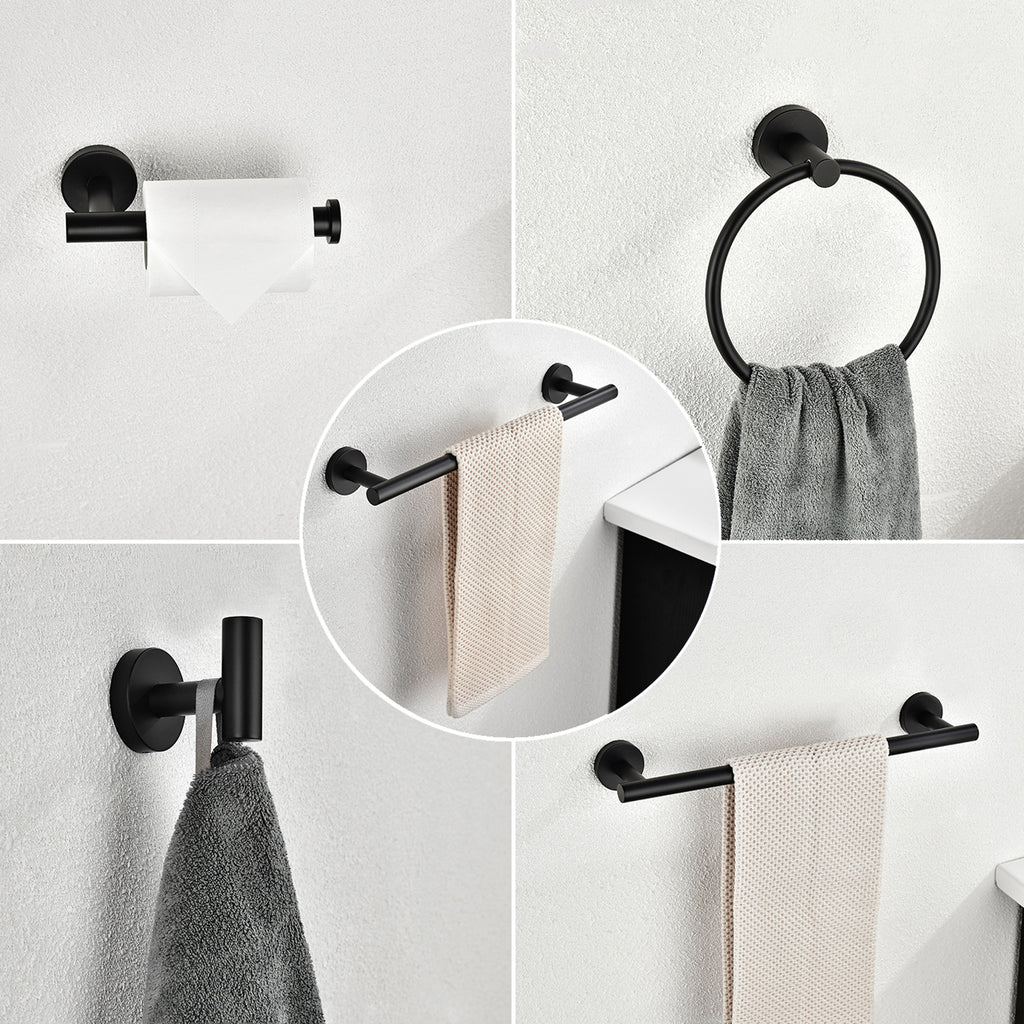 6 Piece Stainless Steel Bathroom Towel Rack Set - View 2