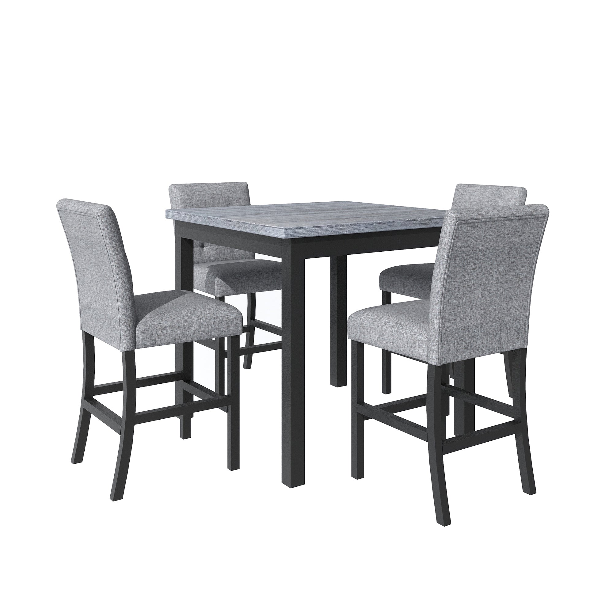 black 5‑Piece Counter‑Height Dining Set – Black - alternate angle in dining room