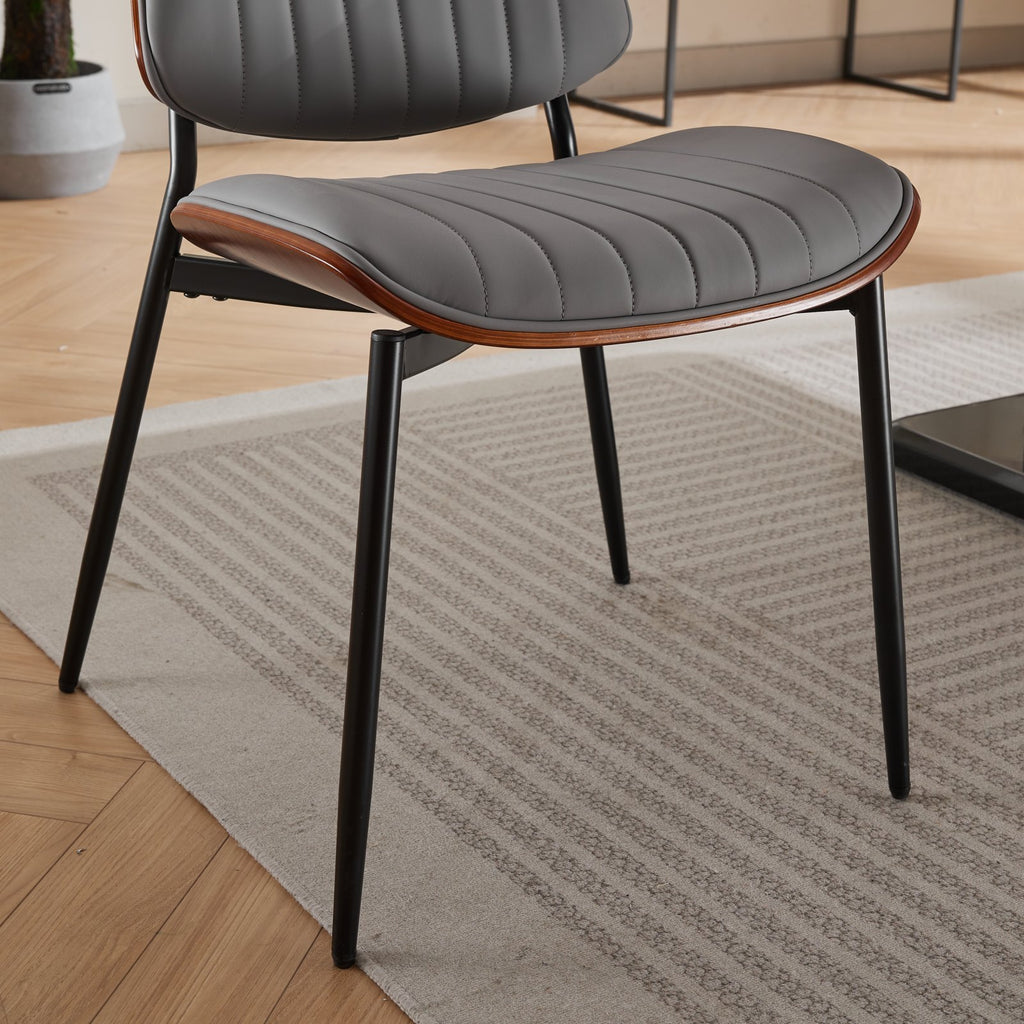 gray Mid Century Modern Dining Chairs Set of 2 - lifestyle shot in styled dining room